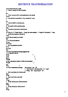 Bài tập Viết lại câu môn Tiếng anh khối 9